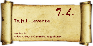 Tajti Levente névjegykártya